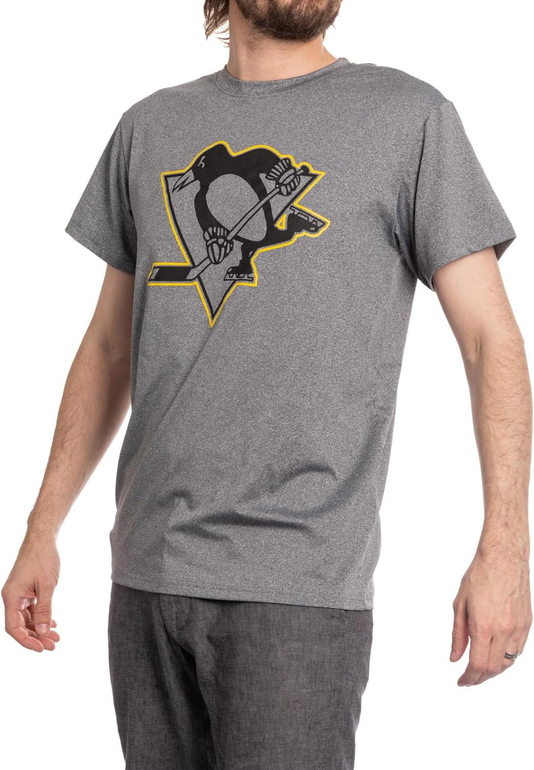 Calhoun NHL Mens Performance Rash Guard Base Layer Short Sleeve Moisture Wicking T-Shirt