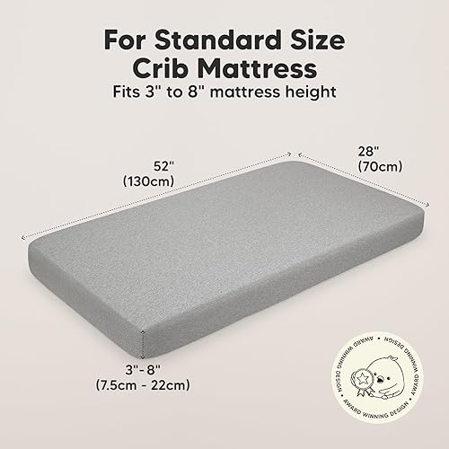 Miniatura 3 de Paquete de 2 sábanas orgánicas para cuna para niños, niñas, sábana bajera ajustable de jersey, sábanas neutrales para cuna, sábana de colchón para