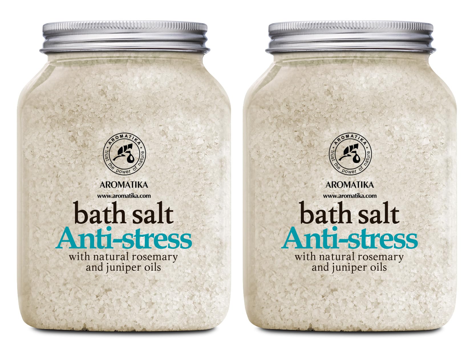 Sale da Bagno Antistress - set 2х1300g - Sale Marino con Olio Essenziale di Rosmarino e Ginepro - Cura del Corpo - Bellezza - Relax - Aromaterapia