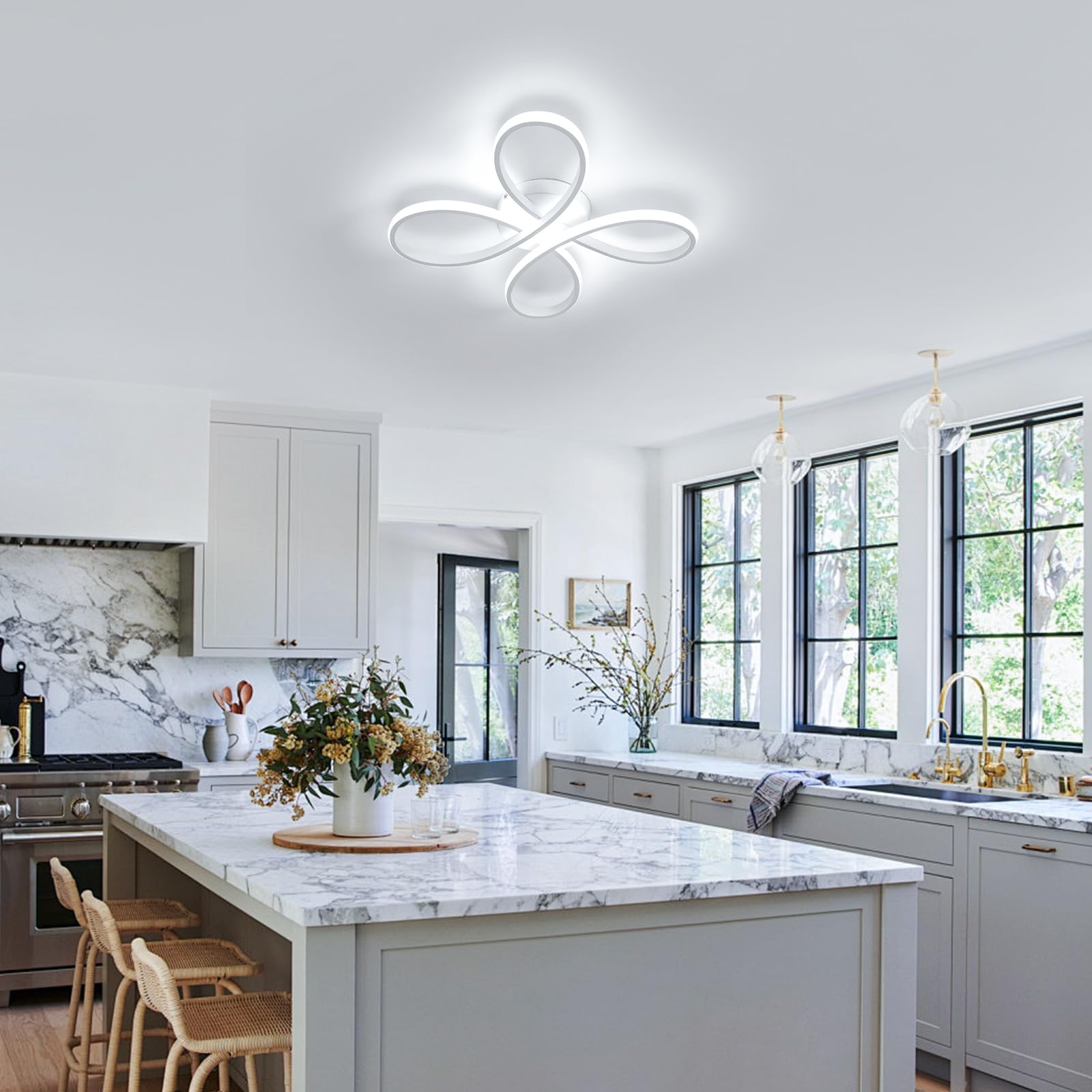 Comely Lámpara de Techo Regulable, 40W 4500LM Plafon LED Techo con Mando | Distancia 3000K-6500K, Luz de Techo Moderno para Salón Dormitorio Cocina