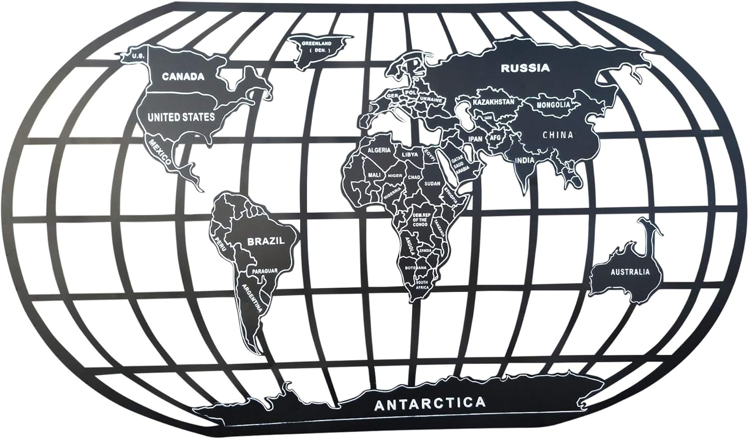 EFKII Supply Iron World Map Wall Art Gold Color 59" x 37.2" World Map Wall Décor