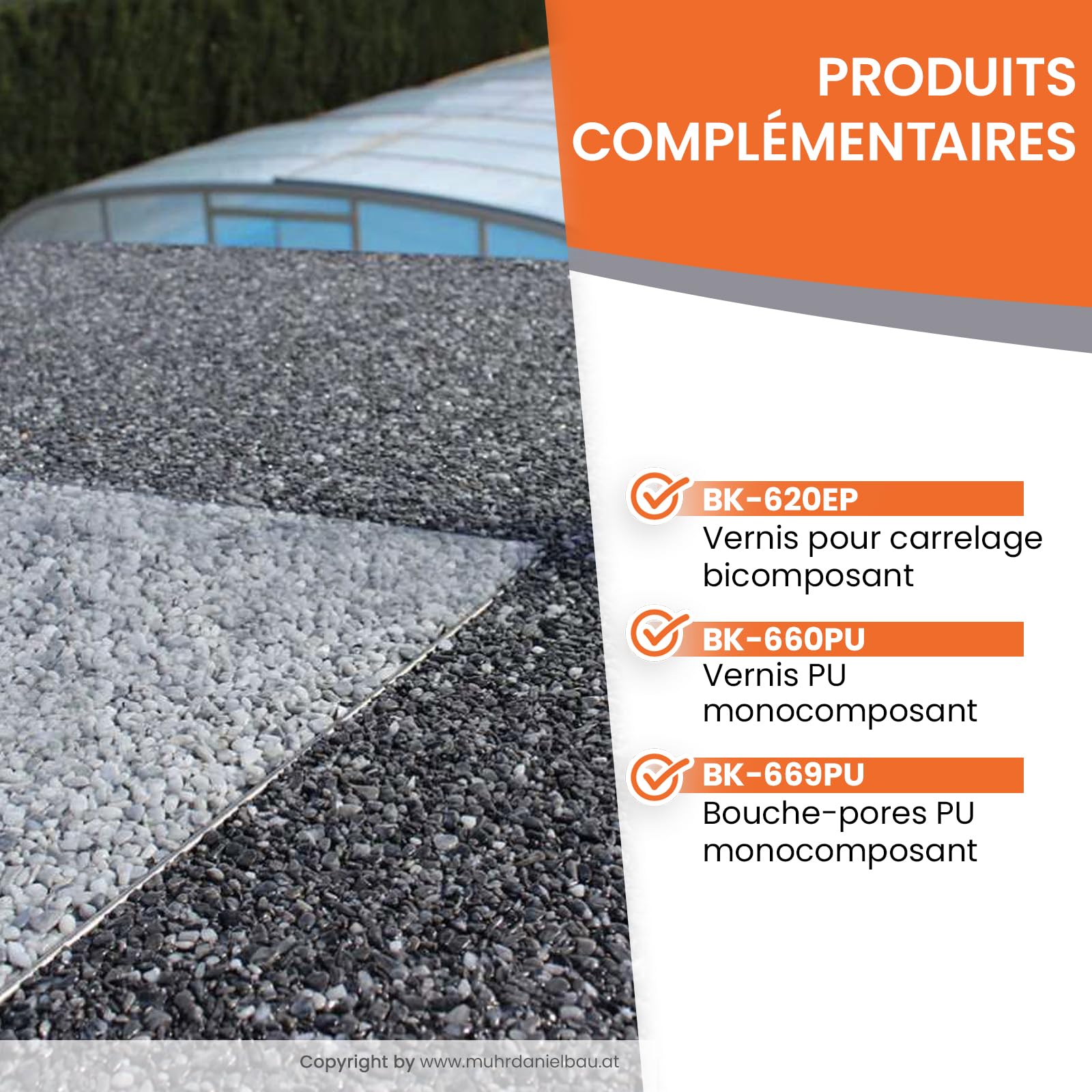 Moquette de pierre - Kit de 25 kg Gravier de marbre Grigio Bardiglio + 1kg Liant PU résistant aux UV pour intérieur & extérieur I Tapis de pierre pour terrasse, jardin, escaliers I BEKATEQ BK-605PU