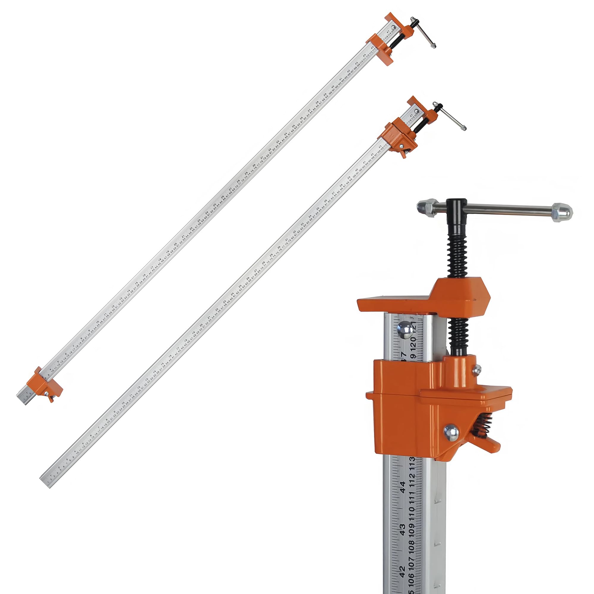 FEIRONG 48-inches Bar Clamps with 2-Pack, 330LB Load Limit with Built-in Ruler, 90° Angled Jaws for DIY Projects &amp; Cabinet Installation