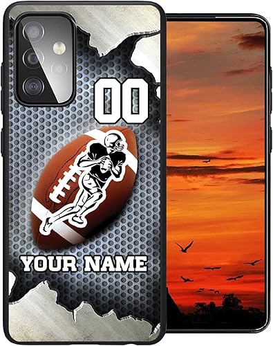 Miniatura 3 de Personalized Football vs Name Number America Flag Decor Rubber Cover Phone Case for Galaxy A15A25A14A54A53A03SA02SA12A13A32A42A51A52A71 Custom
