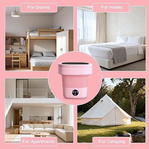 Miniatura 7 de Lavadora portátil de 15 litros, mini lavadora plegable con 3 modos de limpieza para ropa de bebé, ropa interior, artículos pequeños, lavadora