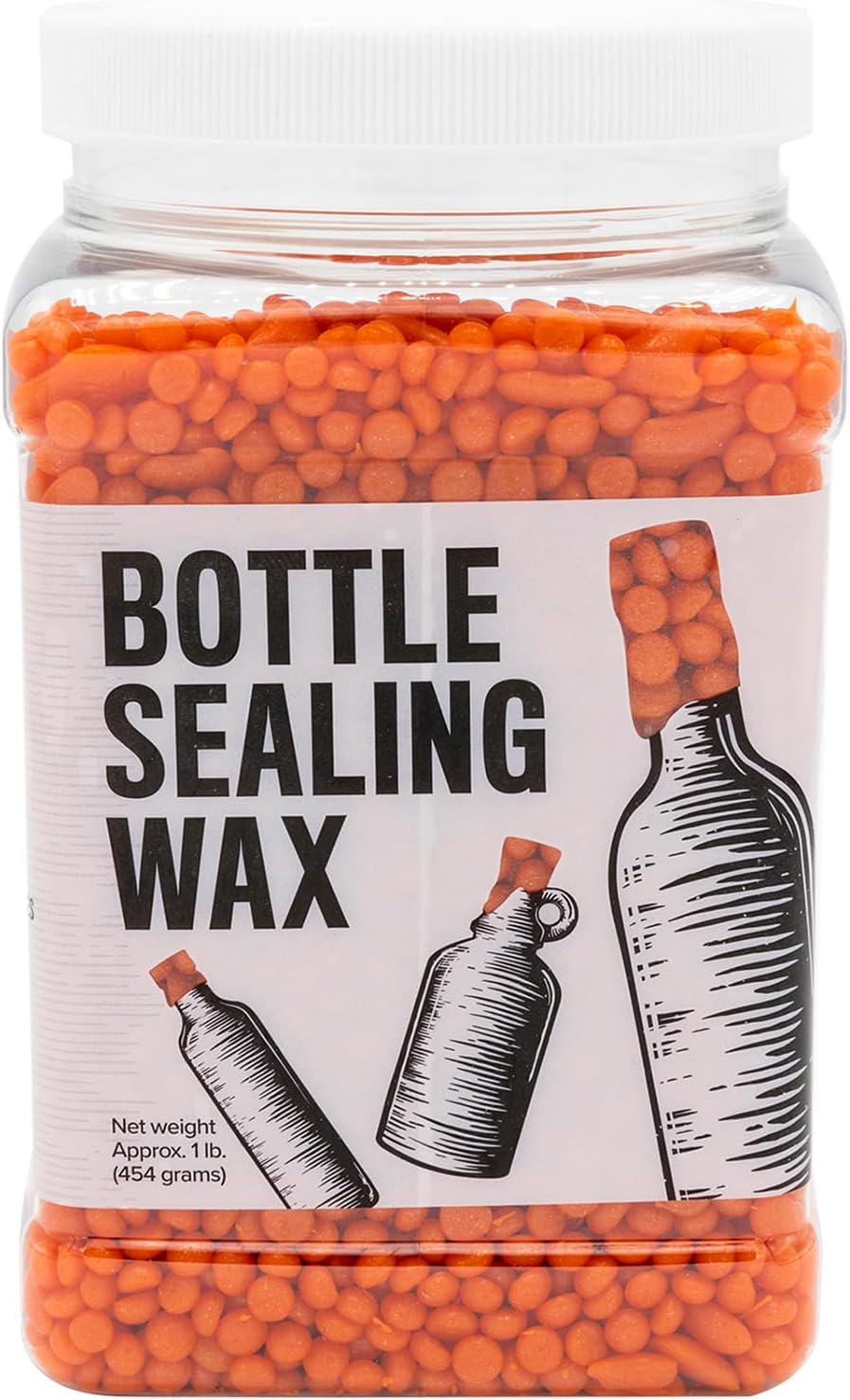 Blended Waxes, Inc. Bottle Sealing Wax Beads, Premium Pastille Wax Seal Beads For Wine, Beer, and Liquor Bottle Closure, Seals Between 25-30 Bottles, 1 lb, Tangerine Pearl
