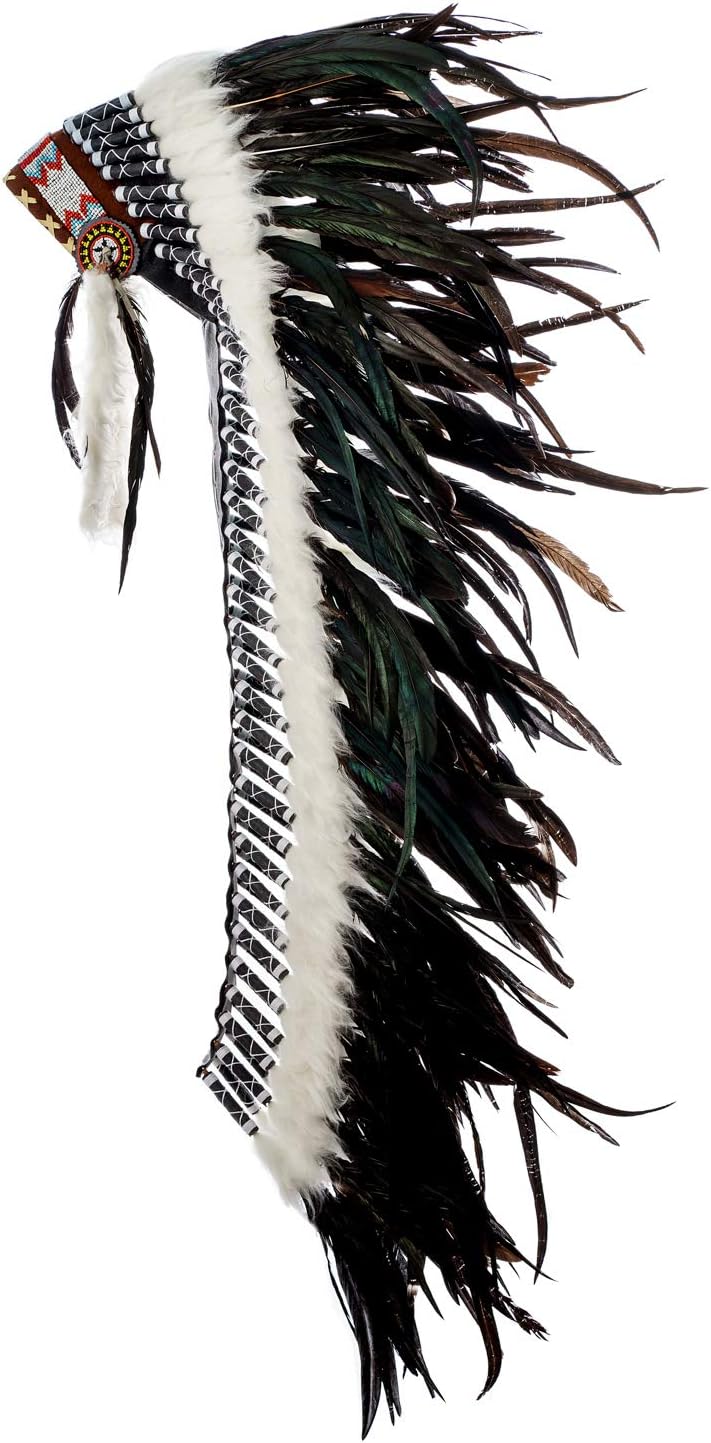Novum Crafts Feather Headdress | Native American Indian Inspired | Choose Color