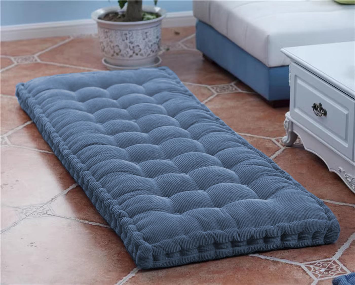 Coussin de banc 90x40 en velours matelassé pour assise extérieure 2 places