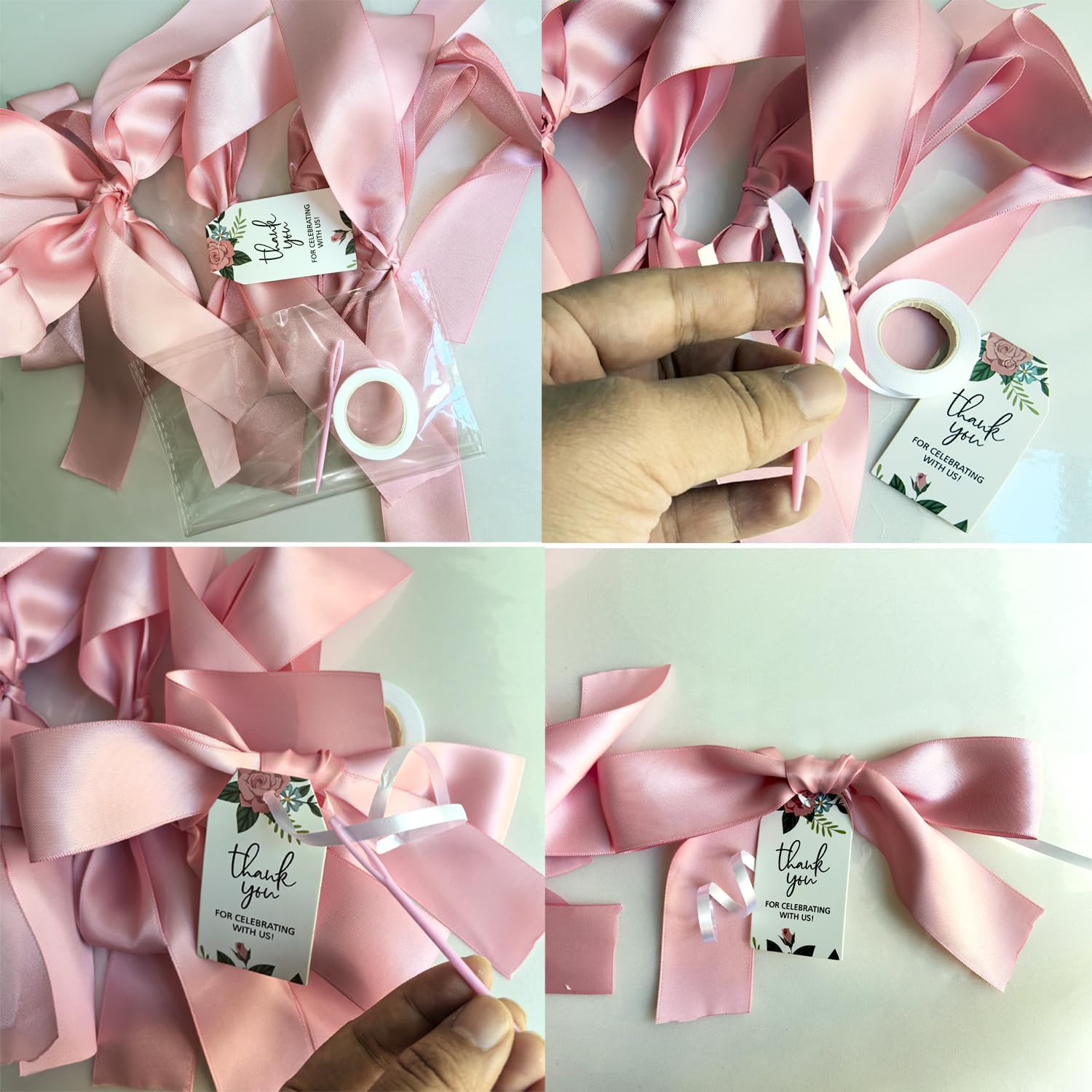 Rosewood Blush Pink Bow Garland - Pre-Assembled 6ft Rustic Baby Shower Decor, Coquette Birthday & Bridal Shower Backdrop, Thick Matte Satin Bow Decor (Rosewood, 6ft) - Image 8