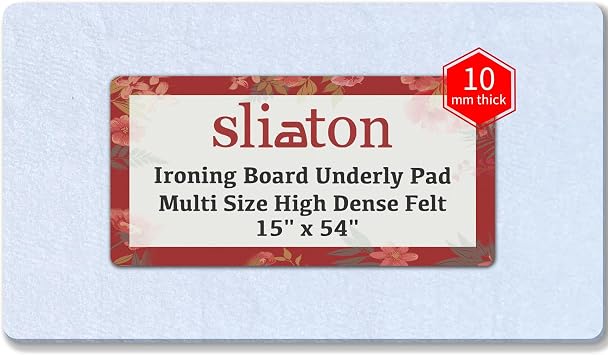 Premium Felt Underlay Ironing Board Padding with Thick White Polyester Felt Pad, Cut to Size Fits XL Ironing Board & Other Extra Wide Boards15" x 54"