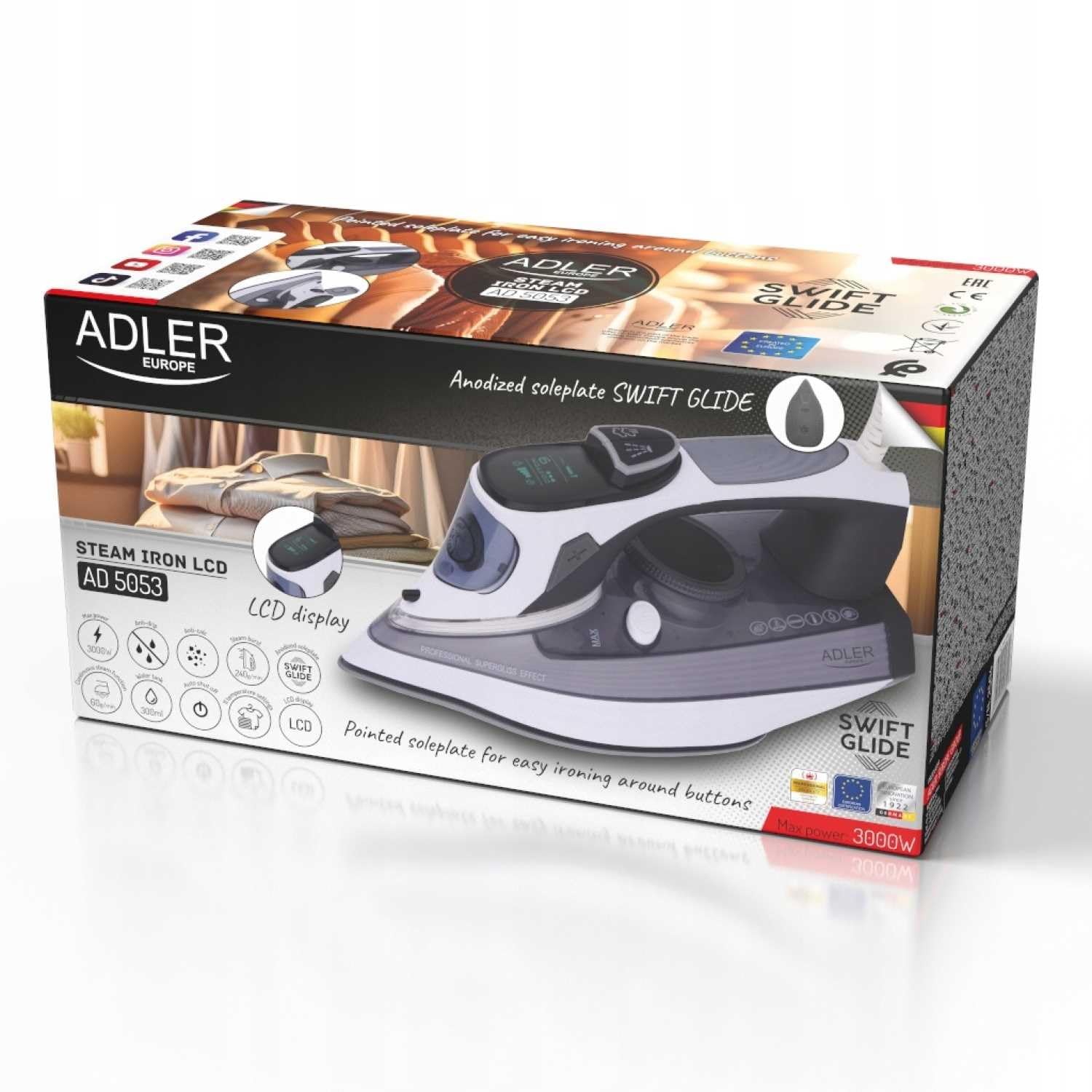 Adler AD 5053 Ferro per tessuti 3000W