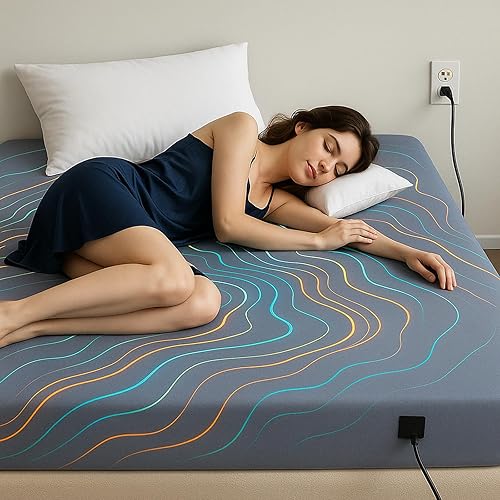 Sábanas de cama Grounding - 90% algodón orgánico y 10% fibra plateada conductora, sábana bajera ajustable de bolsillo profundo con cable de conexión