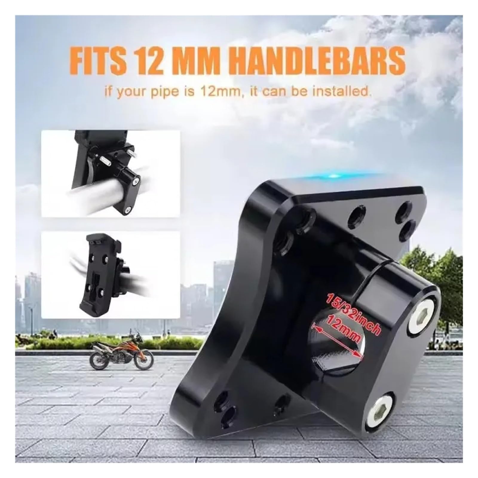Soporte para manillar 2 Soportes De GPS Para Motocicleta De 12 Mm Diámetro Para Marco De Motocicleta Universal Montaje Para Marco De Navegación De Teléfono Móvil.