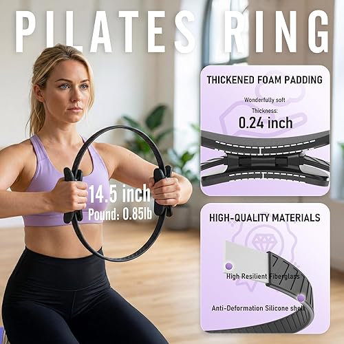 Miniatura 3 de JKSHMYT Anillo de pilates, equipo de pilates - Pilates caseros de 14.5", juegos de iniciación, Better me Essentials Magic Pilates para entrenamientos