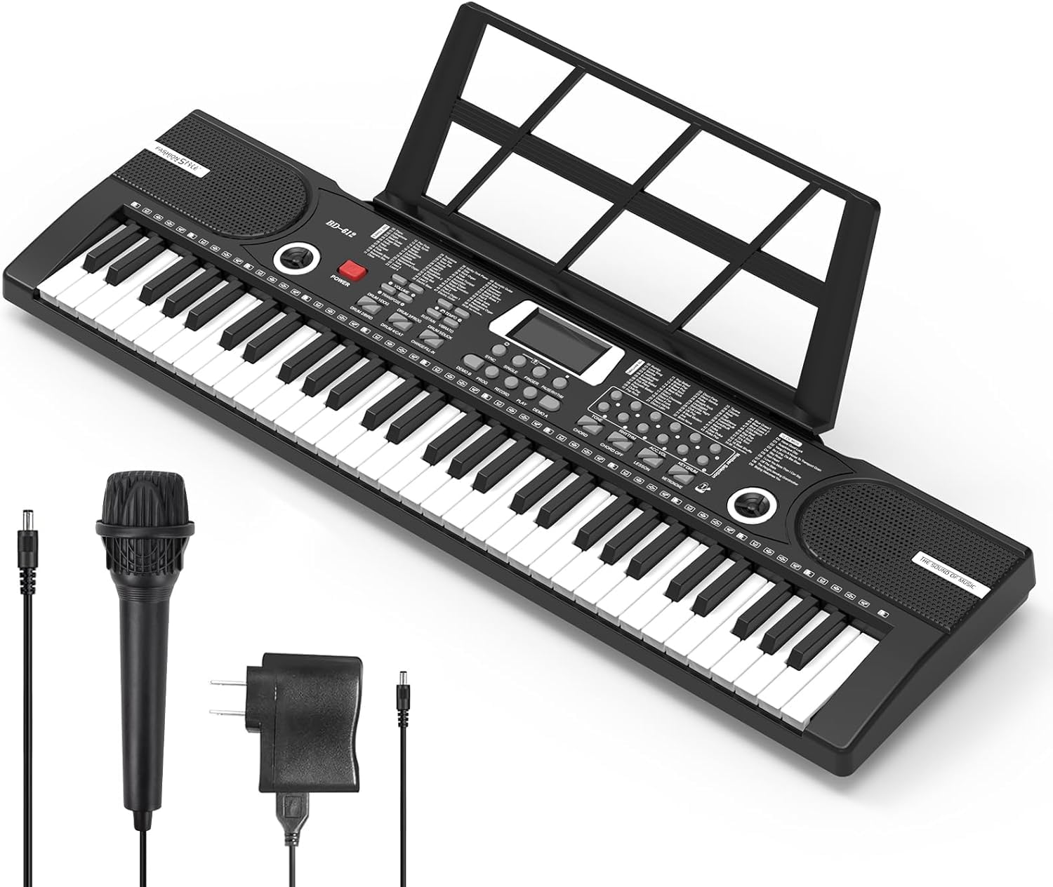 61 keys keyboard piano, Electronic Digital Piano with Built-In Speaker Microphone, Sheet Stand and Power Supply, Portable piano Keyboard Gift Teaching for Beginners