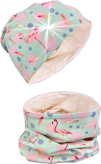 HECKBO 360° Reflector Kids Beanie Hat & Loop Scarf Set - Winter Summer Spring Autumn Fall - 2-8 years - 95% cotton
