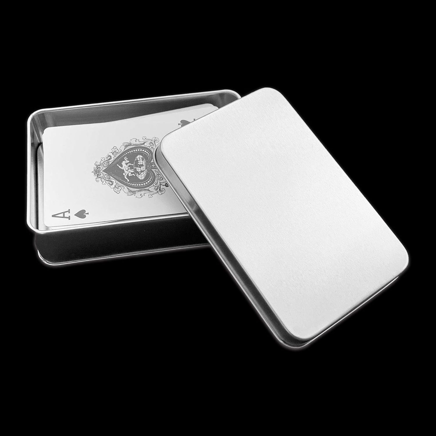 Lunchbox.com Playing Card Tin Box - Silver