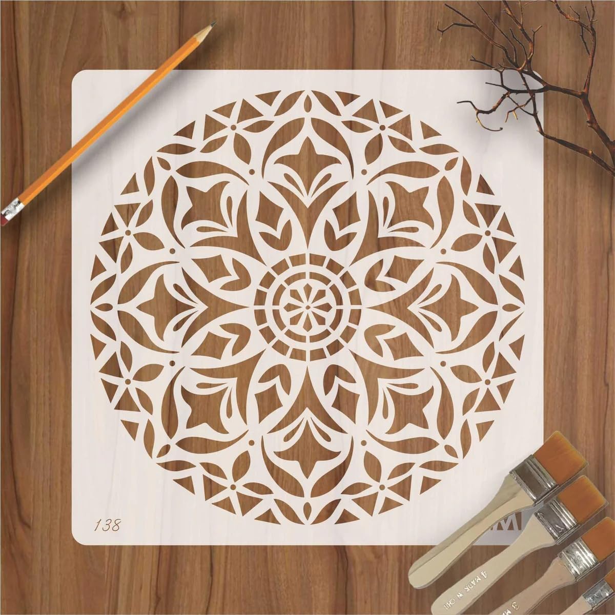 Ivana's Round Floral Mandala Reusable Stencil for Canvas and Wall Painting. IM-1033-image-49