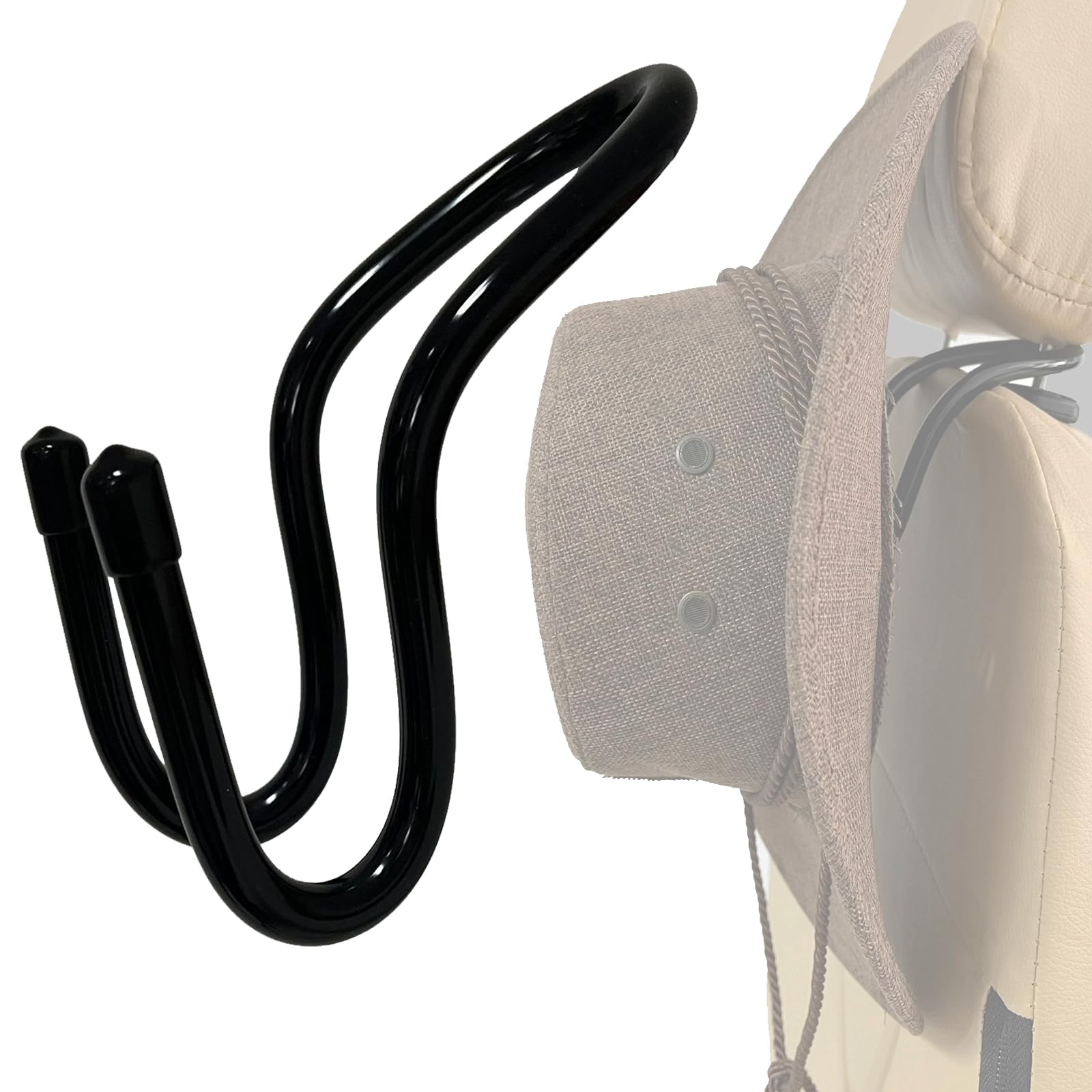 Pmsanzay Black Flexible Car Seat Headrest Hook, Universal Headrest Storage Hanger For Purse Bags Coat Cowboy Hat Umbrella, Easy To Shape - Many Uses In A Car Or Truck, Flexible And Sturdy - No Scratches
