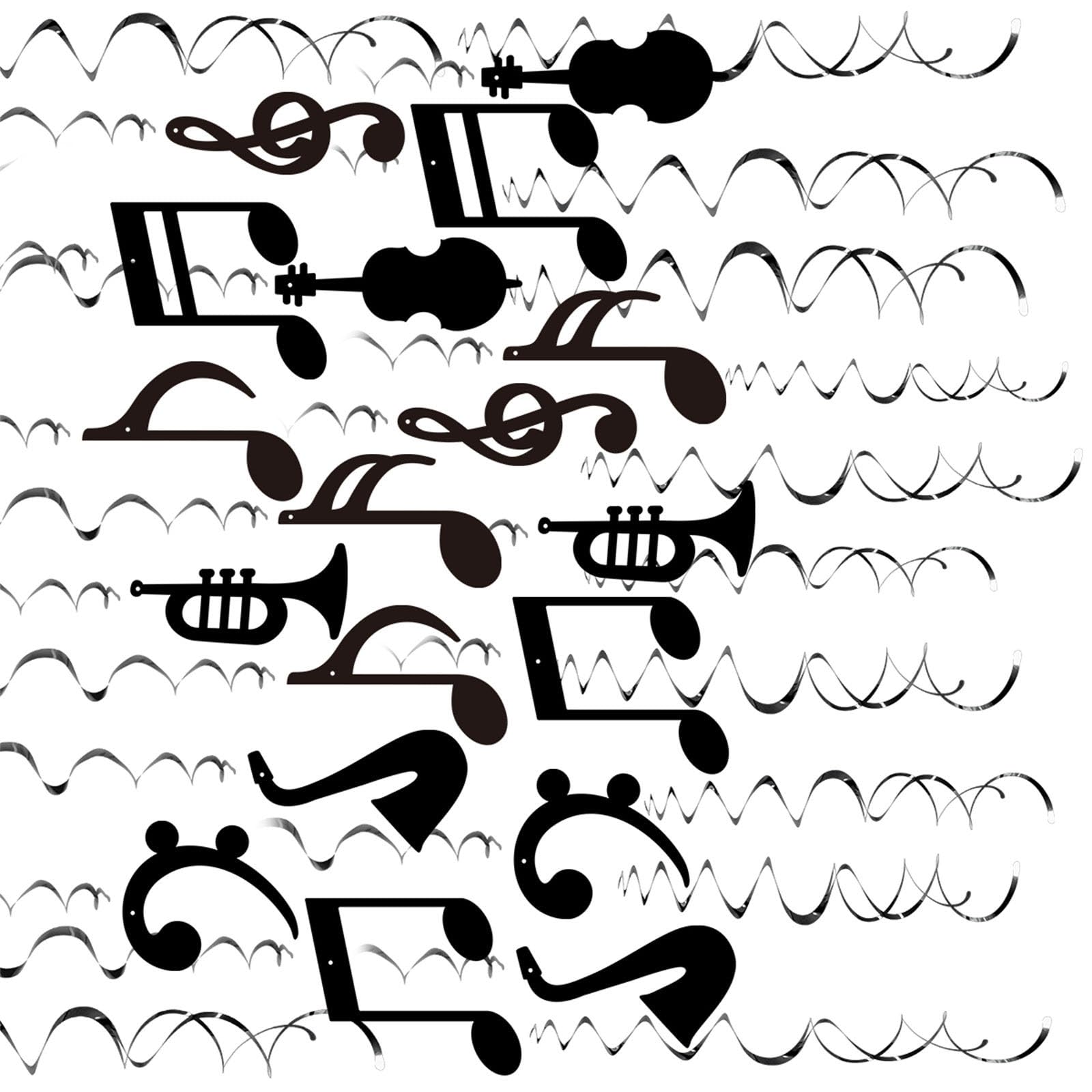 Musical Notes Hanging Whirls Decorations 30PCS Pack for Wedding Birthday Party Supplies Vibranted Musical Theme Party Decoration