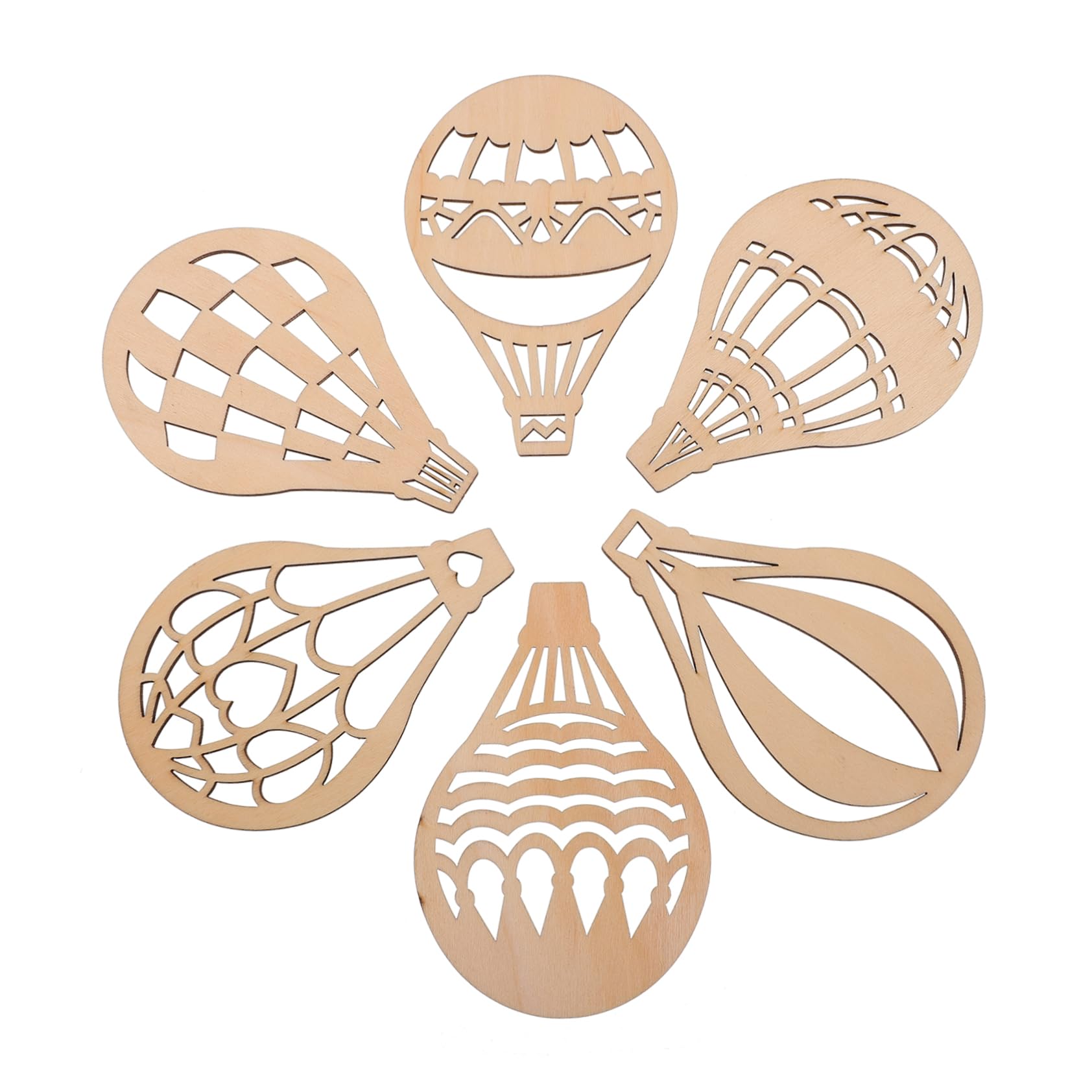 PHENOFICE Hot Air Balloon Ornaments 30pcs Wood Chips Boys and Toys Hand-Painted Graffiti Dec