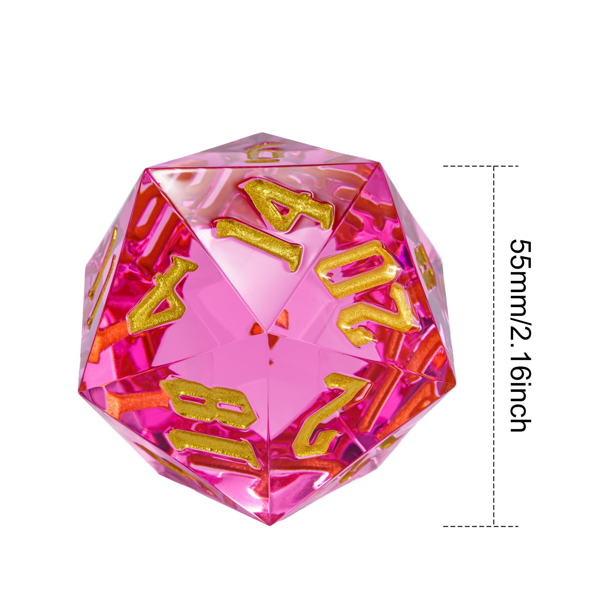 Dados DND de 20 caras de 55 mm, troquel poliédrico gigante D20 D&D