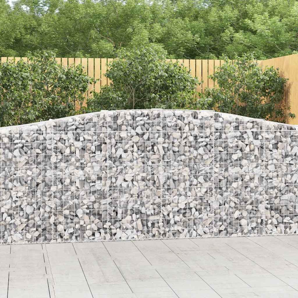 Cesti Gabion Arques 9 pz 400x50x100/120 cm Ferro Zincato | Diametro filo 3,5 mm, ganci rinforzati, barriera giardino decorativo, riempimento rocce o ghiaia