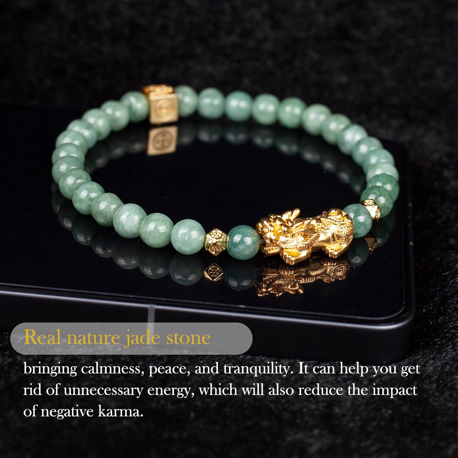 Fengshui Wealth Bracelet Green Real Jade Bracelet For Women Attract Lucky Wealthy Bracelets - Image 2