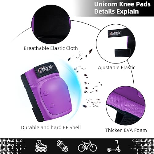 Miniatura 31 de Nattork Rodilleras para niños y jóvenes, rodilleras y coderas con muñequeras 6 en 1, juego de equipo de protección para monopatín, patines en línea