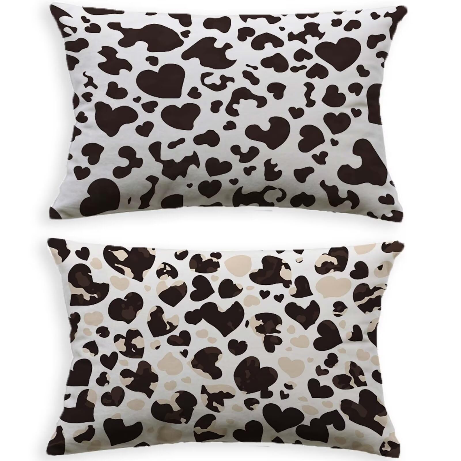 Velours housse de coussin 50x70cm abstrait noir et blanc chic lot de 2 taies de luxe