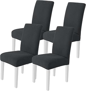Ystyle Fundas Sillas De Comedor Pack 4, Fundas Sillas Elástico Universal Ajustables, Funda Sillas Comedor Desmontables Lavables, Funda Protectora Sillas, Gris