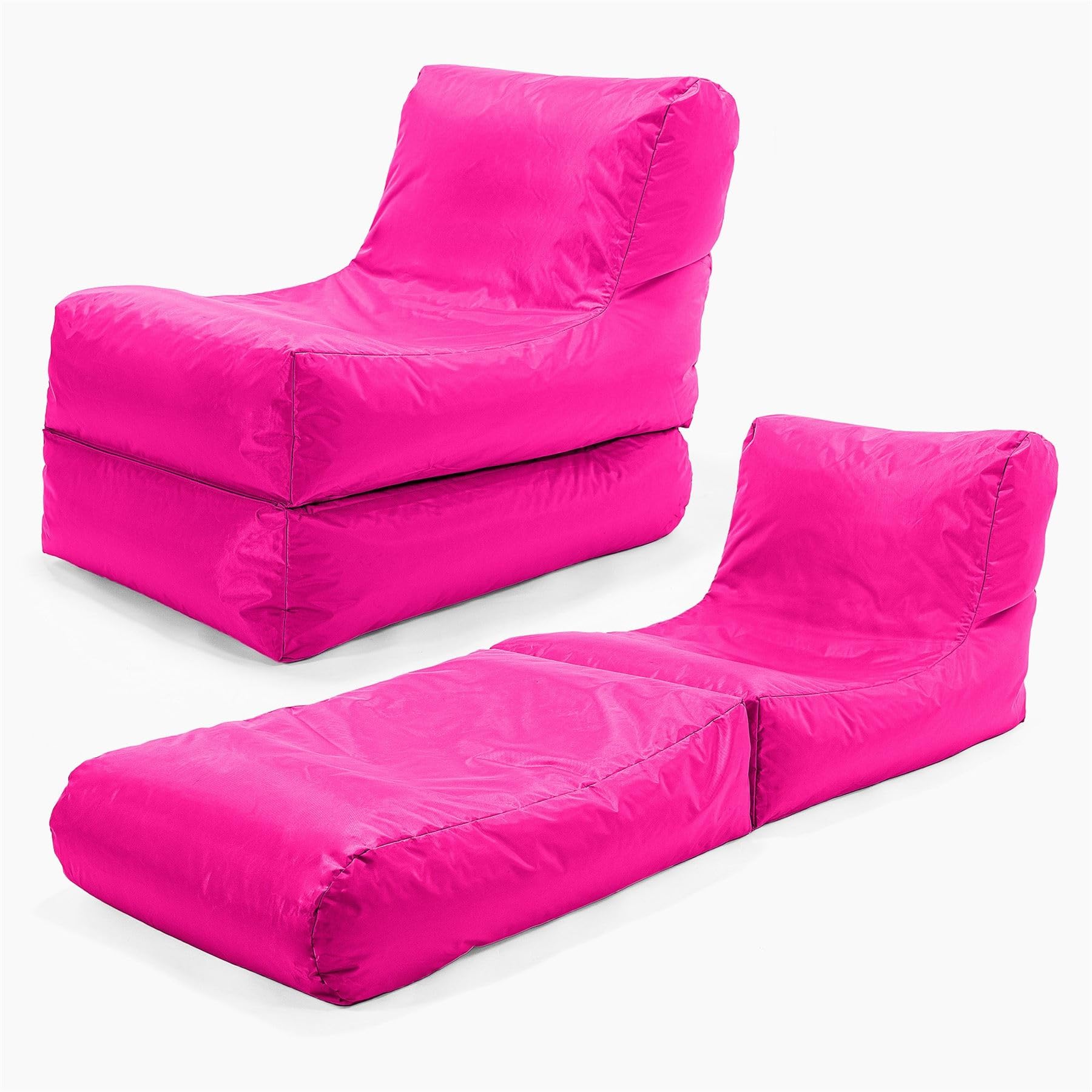 Big Bertha Original Fold Out Sun Lounger Outdoor Bean Bag - Use As A Chair Or Lounger Garden Beanbag - Cerise Pink