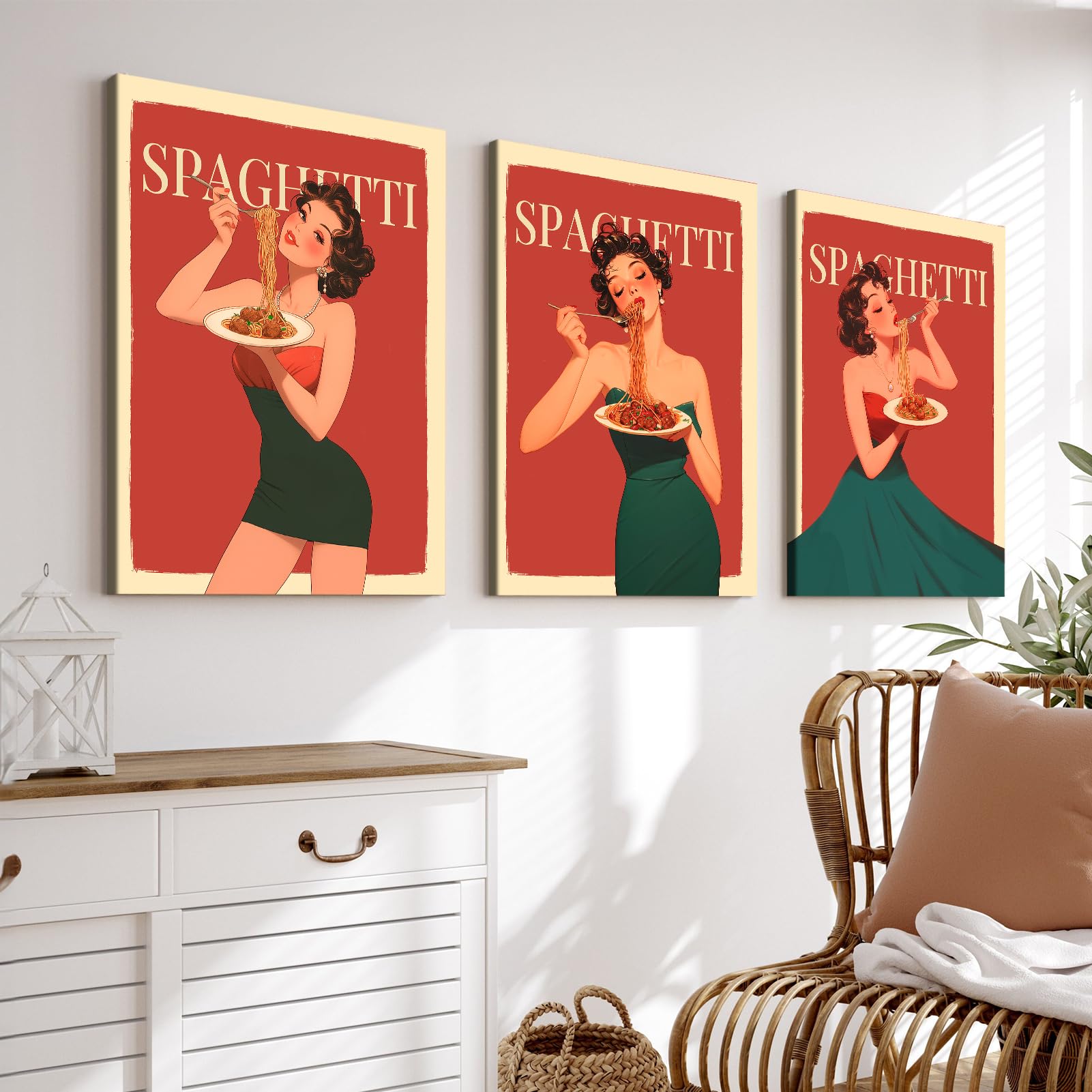Amazon.co.jp: ヴィンテージイタリアンフーズポスター スパゲッティを
