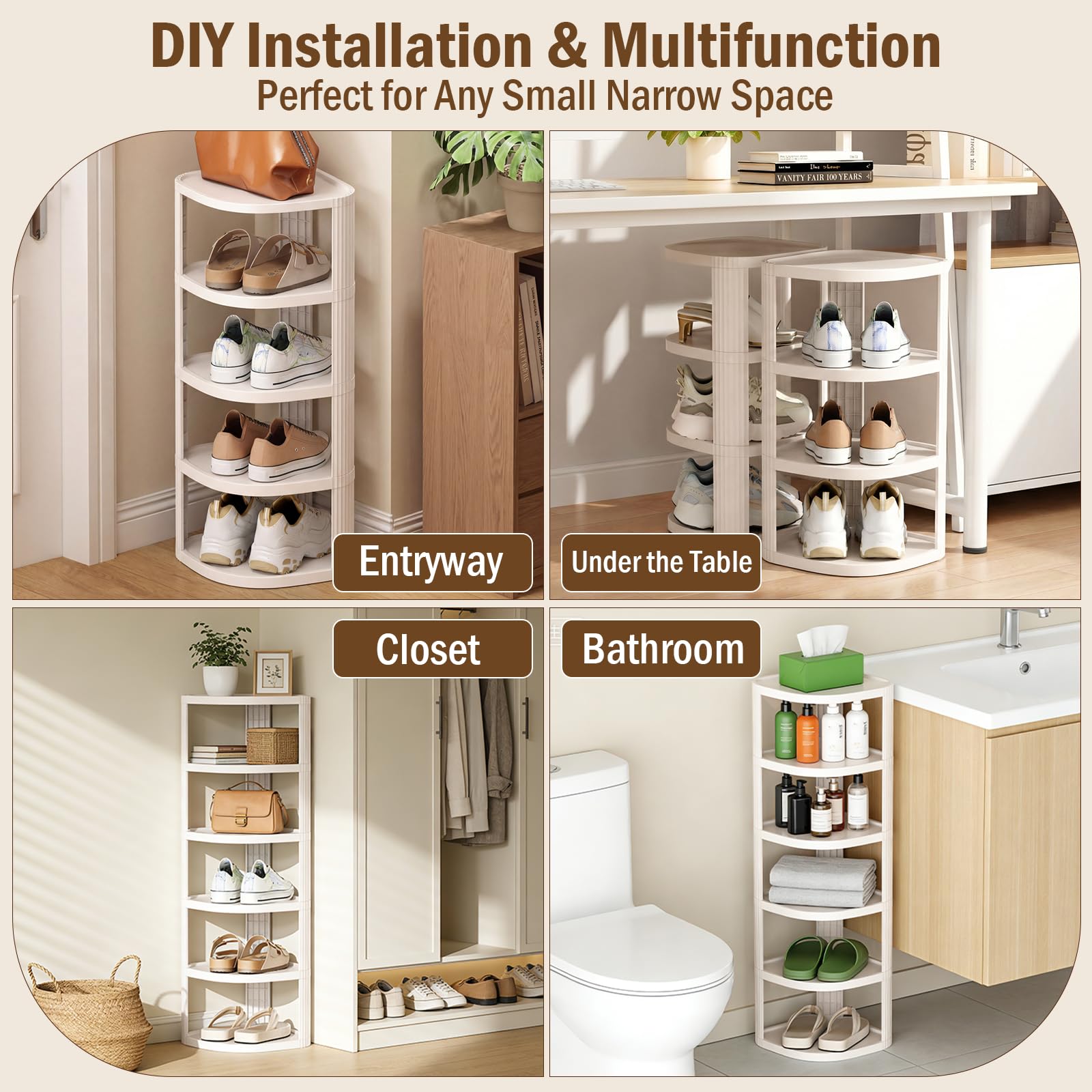 Amazon.com: NestOrganix 10 Tier Vertical Shoe Rack, Stackable