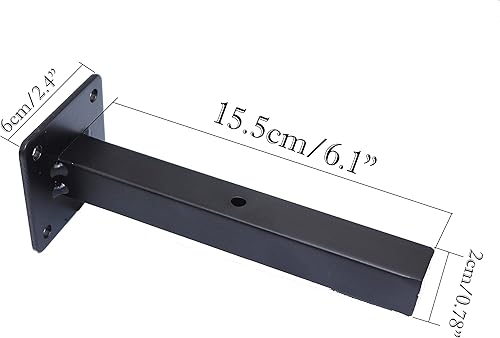 Miniatura 2 de 4 piezas de pared de hierro forjado 6 pulgadas soporte cuadrado estantería estante de pared colgante de pared división soporte soporte estante capa