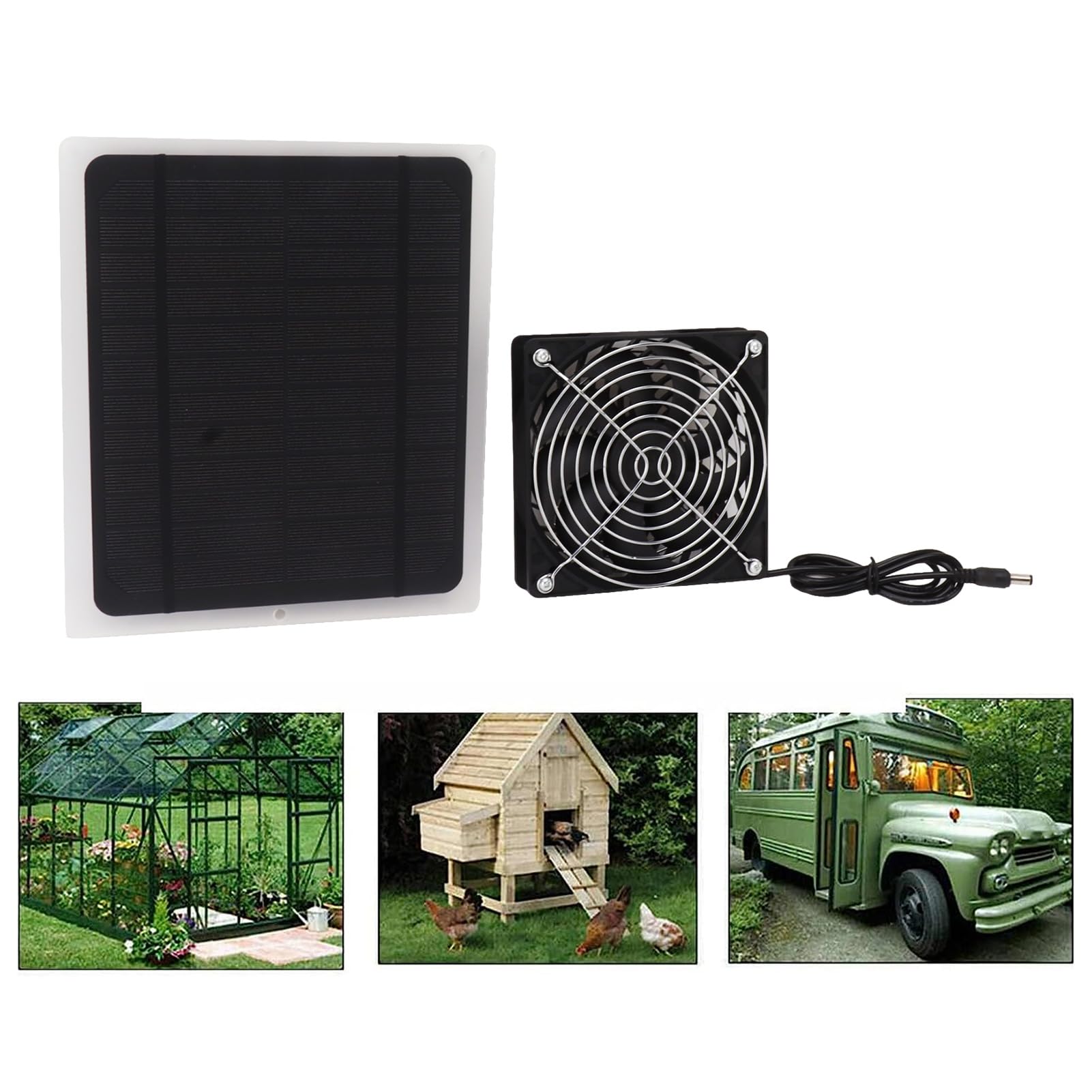 Dachboden-Abluftventilator, Solarpanel-Ventilator-Set, 10 W, Wetterfester, Solarbetriebener Ventilator Für Die Belüftung in Kleinen Hühnerställen, Gewächshäusern, Schuppen, Effiziente Kühllösung