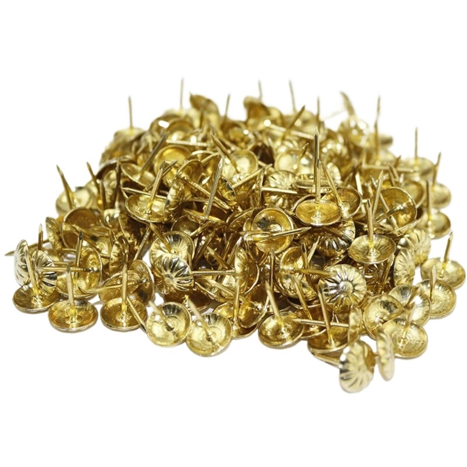 Gold Brass Decorative Nails 11X16mm Push Tacks for Jewelry Box Furniture Wood Craft Hardware(50pcs)