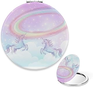 Pocket Mirror Dreamy Rainbow Circles Unicorns...