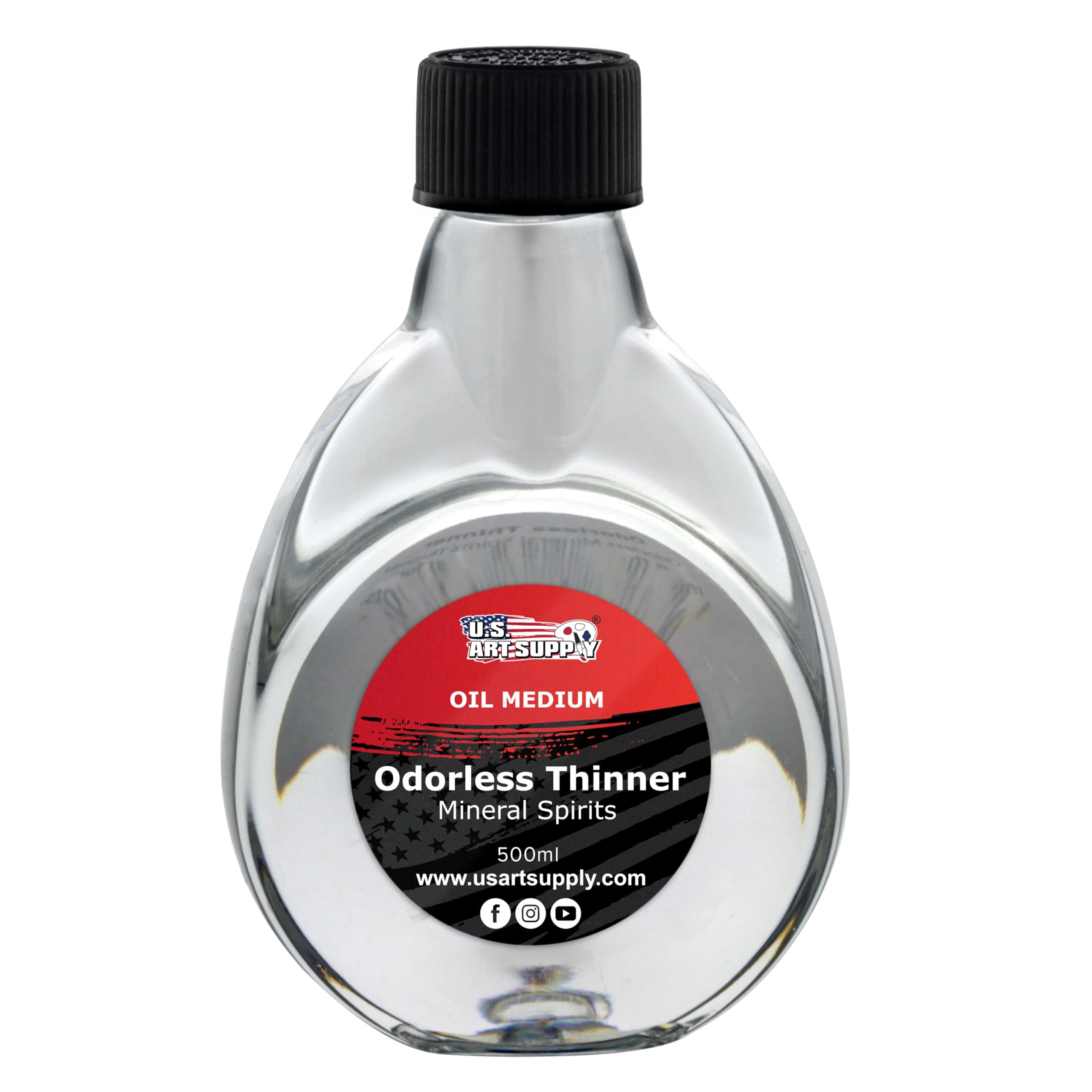Odorless Mineral Spirits for Cleaning - 16.9oz (500ml) Highly Refined Paint Solvent, Thinner for Oil Mediums