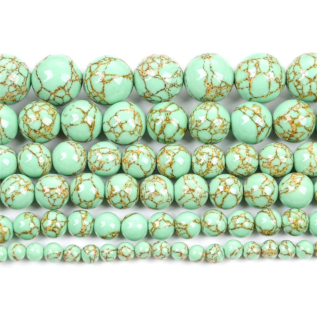 Pierre naturelle turquoise : perles rondes en vrac haut de gamme pour couture