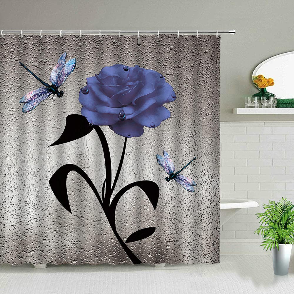 Duschvorhang Mit Rosafarbenem Schmetterling – 183x213 Cm, Wasserdicht, Schwerer Stoff, Mit Ösen