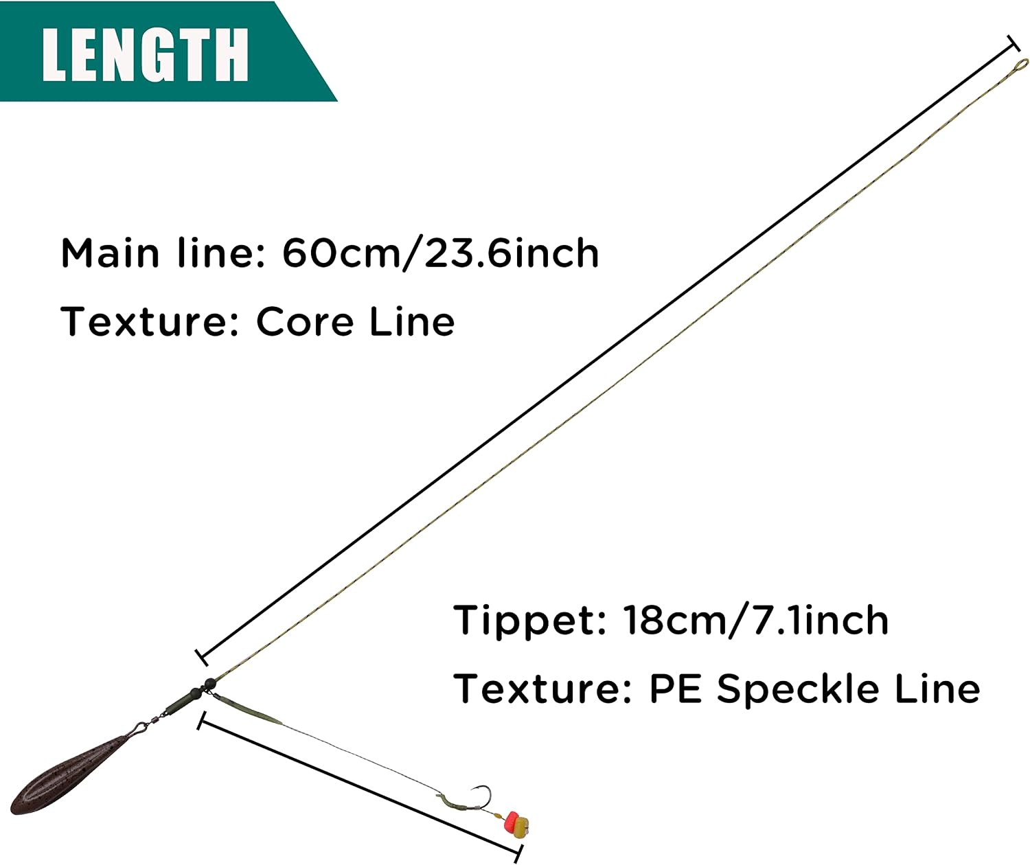 AGOOL Carp Fishing Rig Kit, 6 Pre-Tied Hair Rigs, 80g Sinker Weights, photo 3 of 7