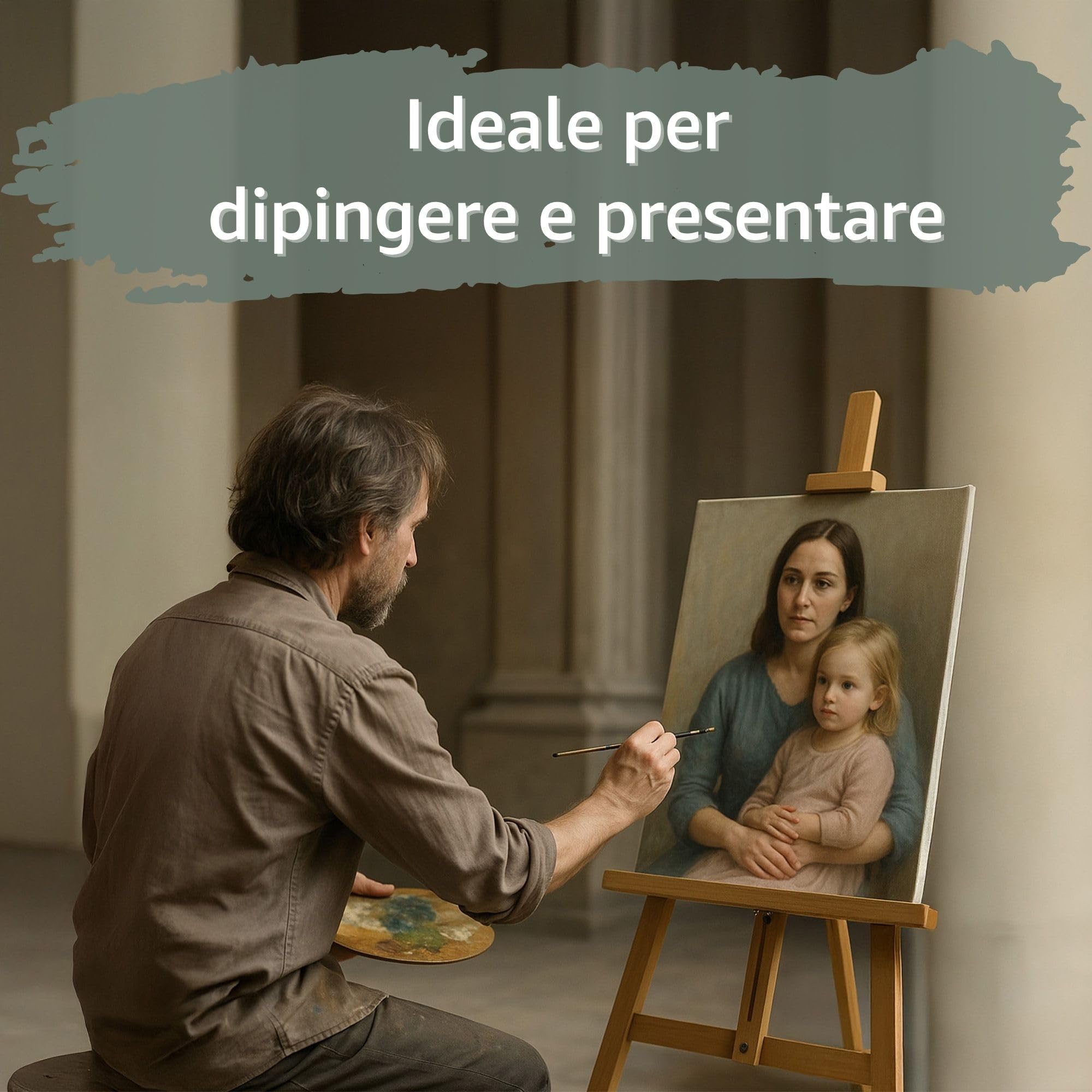 Cavalletto pittura in legno 175 cm - Cavalletti pieghevoli e regolabili in altezza per dipingere Tela e cavalletto per artisti pittori e tableau matrimonio Ideale per bambini e adulti