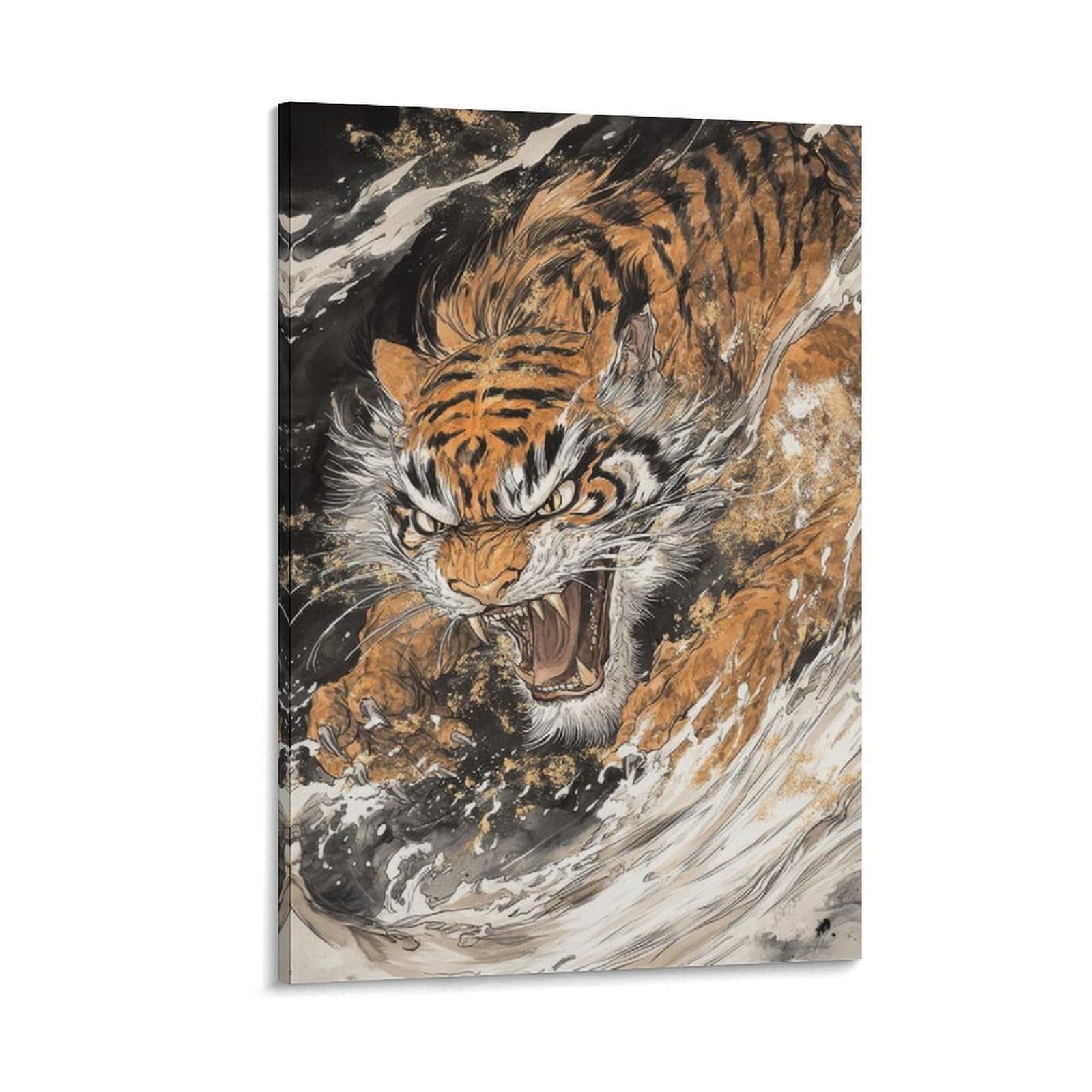 1点物 アクリル絵 原画 絵画 アート キャンバス 虎 タイガー 幸運 動物 Amazon.co.jp: トラ タイガー 虎 迫力 金 縁起物 福 幸 風水 虎