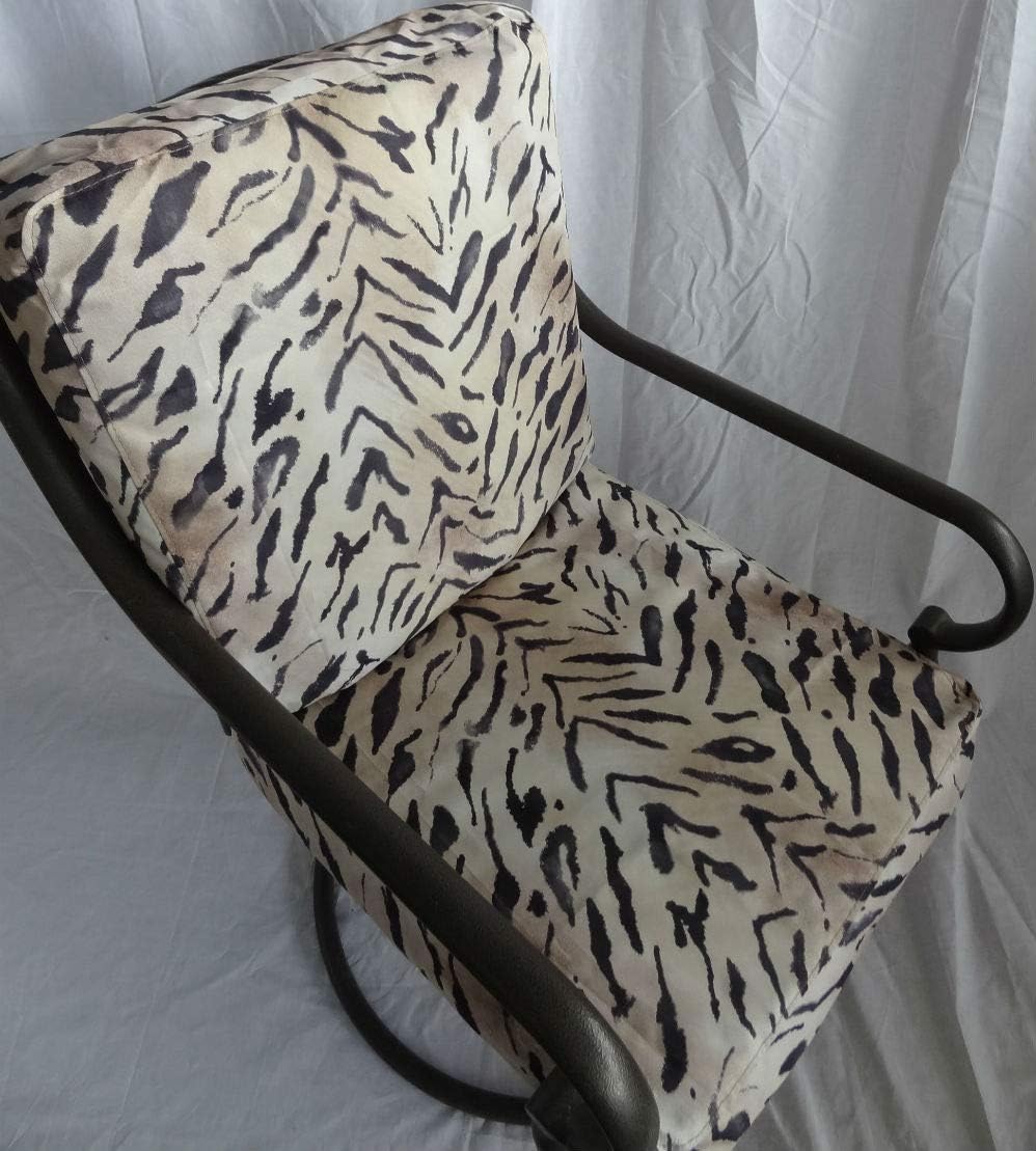 Patio Dining Chair Cushion Covers, Set of 6 for 6 Chairs. Max 20 x 20 x 4 Cushion Size. Top and Bottom Cushions in Same Waterproof Tiger Covers. NO Inserts Covers for 6 Patio Chairs.