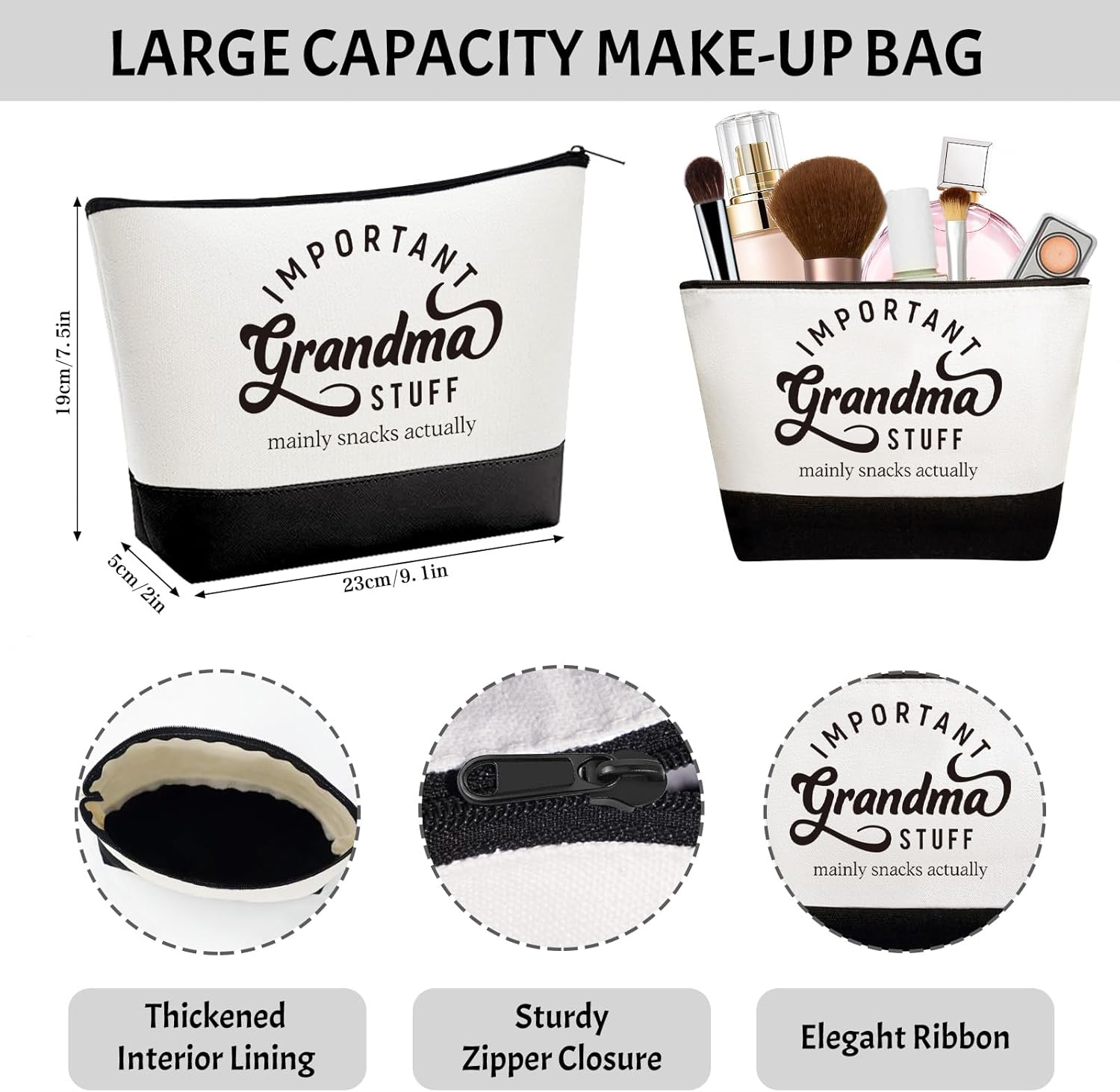 Mother's Day Gifts for Grandma, Best Grandma Gifts for Grandma from Granddaughter Grandchildren Grandkids, Unique Grandma Gift for Nana, Grammy, New Grandma w/Tote Bag Makeup Bag - Image 6
