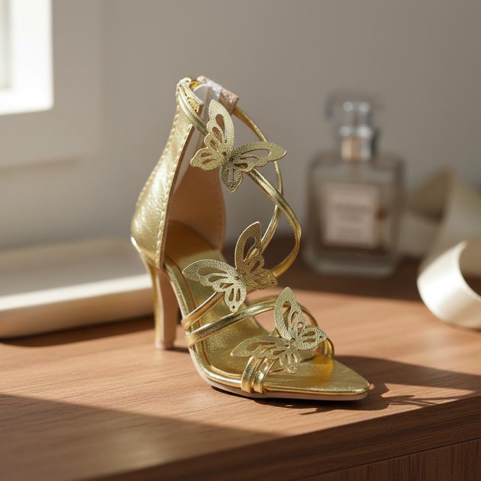 Scarpe Alte Bambola BJD Finitura Oro Giocattolo da Collezione per Esposizione , Argento , Quattro Punti