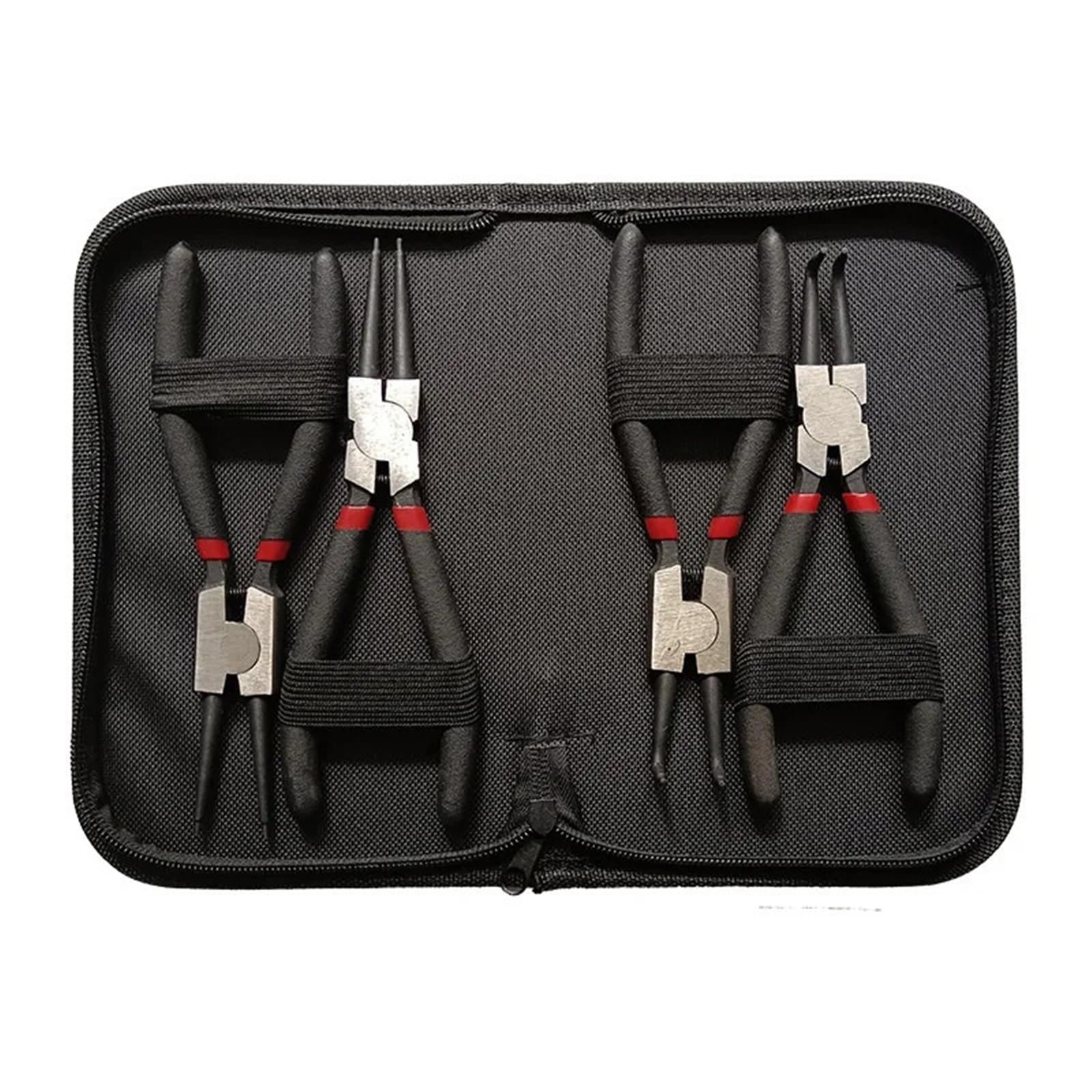 Set Di Pinze Set di pinze for anelli elastici da 4 pezzi, for 7 pollici. Pinza for a C for la rimozione degli, bloccaggio, con custodia(Black)