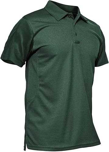 MAGCOMSEN - Camiseta tipo polo para hombre, de secado rápido, de manga corta, suéter táctico de tela de piqué, camiseta de jersey para golf
