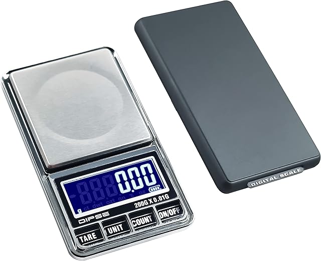 DIPSE USB 200  cyfrowa waga kieszonkowa z portem USB bez automatycznego wyłączania, która w odstępach 0,01 g waży dokładnie do 200 g